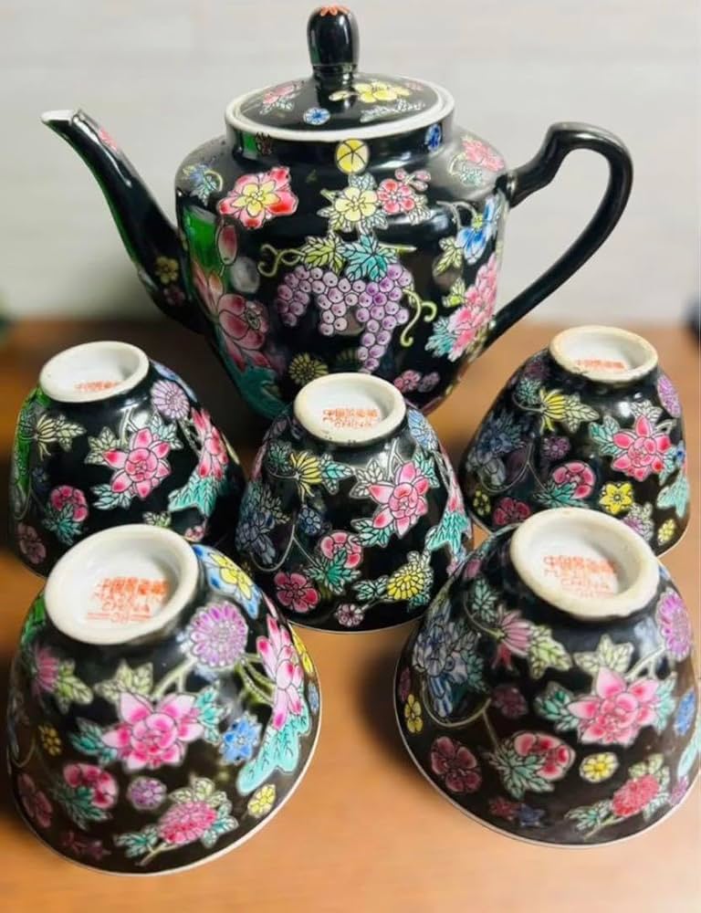 Amazon | 【中国レトロ中国景徳鎮 茶器セット 中国食器 ティーポット