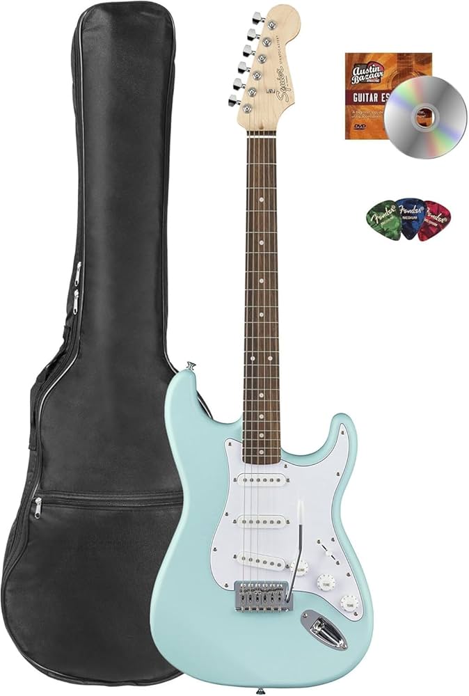 Amazon.com: Fender Squier Stratocaster Electric Guitar - Daphne