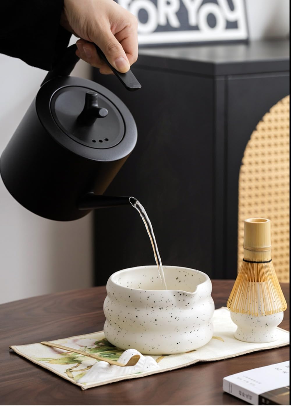 新春干支午年馬と桜の抹茶茶碗 茶道具