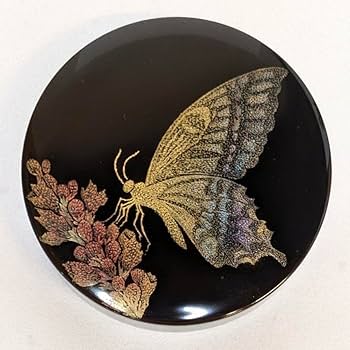 Amazon.co.jp: 茶道具 香合 蝶と花 2.5寸 沈金 吠木正樹作 輪島塗 仏具