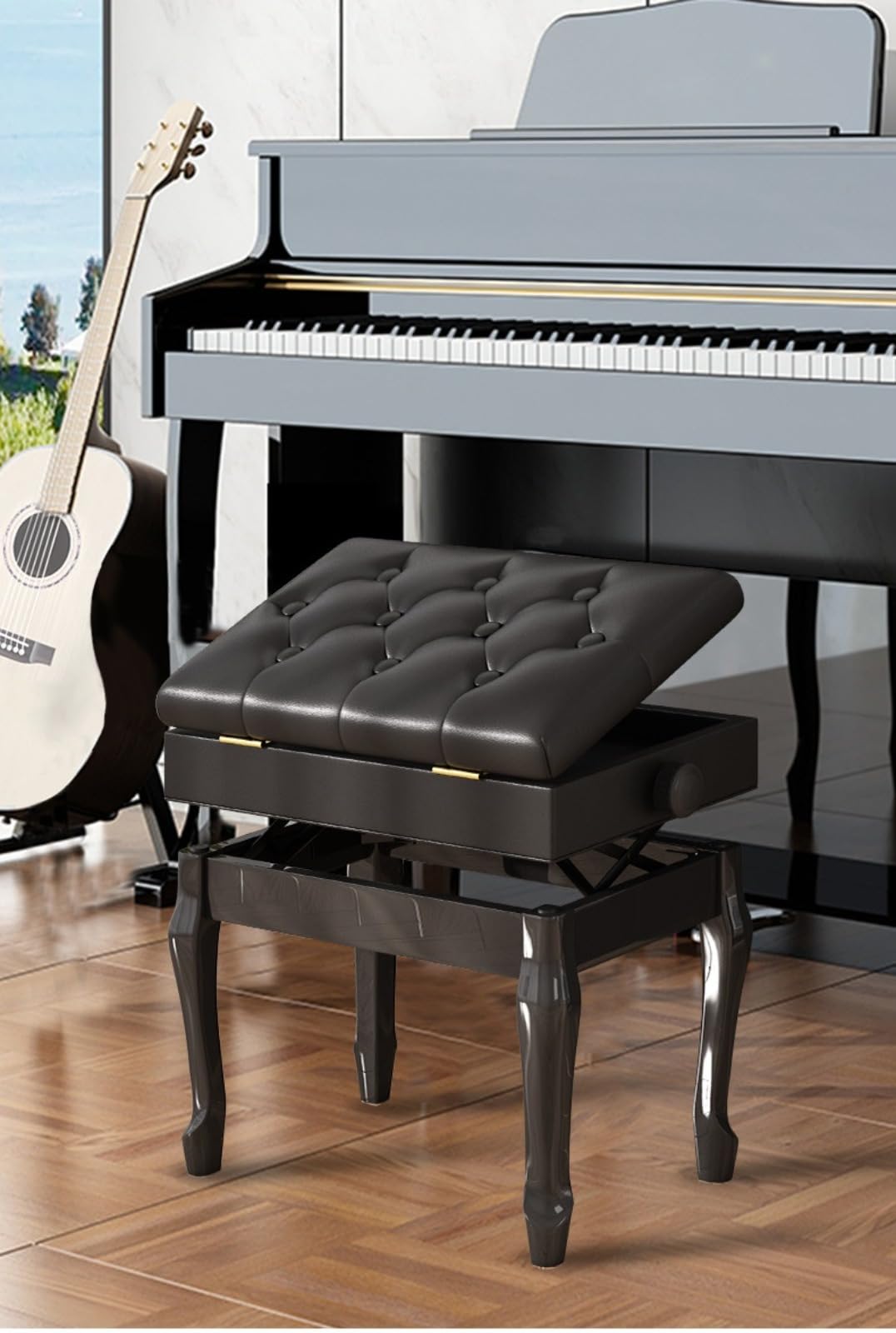 ピアノ椅子 猫脚ベンチ型