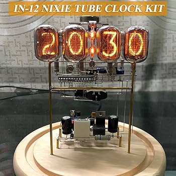 Nixie Clock, Nixie Tube Clock IN-12, Vintage 4 Digit Clock