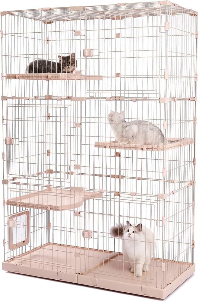 Amazon.co.jp: PETEPELA(ぺテぺラ) 猫 ケージ 大型 3段 広い 2段 多頭