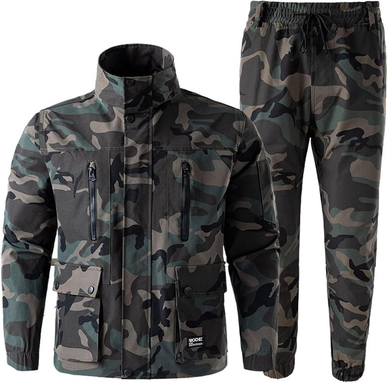 WOOYOO] ミリタリージャケット メンズ 上下セット ウインドブレーカー