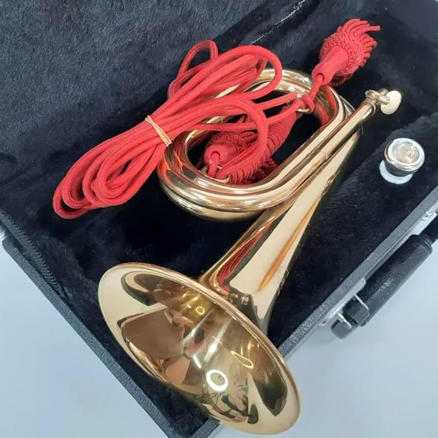 自衛隊用三巻式信号らっぱ ケース付き 自衛隊用三巻式信号らっぱ