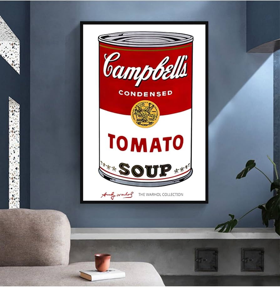 Amazon.co.jp: アンディウォーホルトマトスープキャンバス絵画アンディ