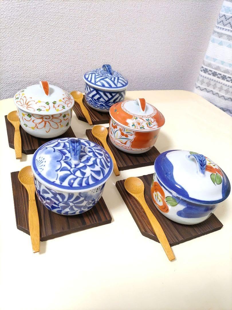 蓋物 ペア 色絵付 錦蒸し茶碗 金彩 古伊万里 蔵出し 初荷 【公式通販】