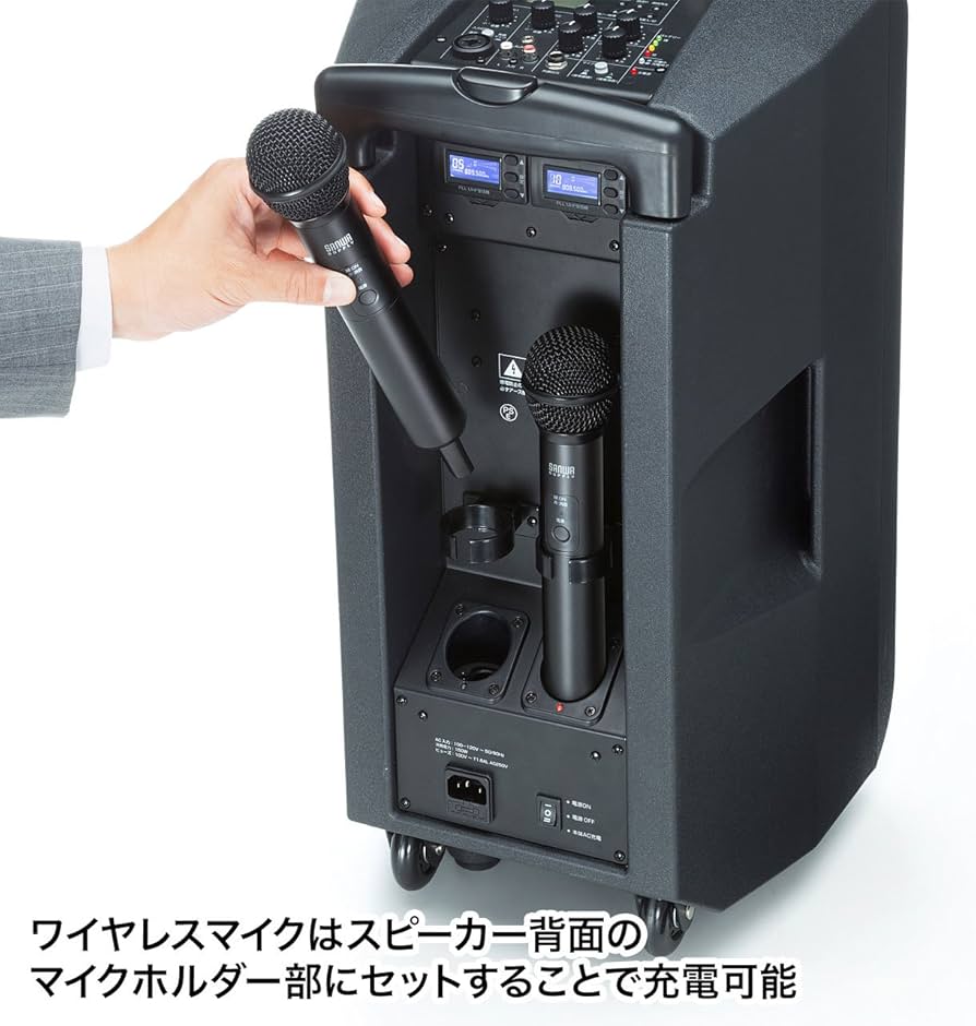 Amazon.co.jp: サンワサプライ ワイヤレスマイク付き拡声器スピーカー