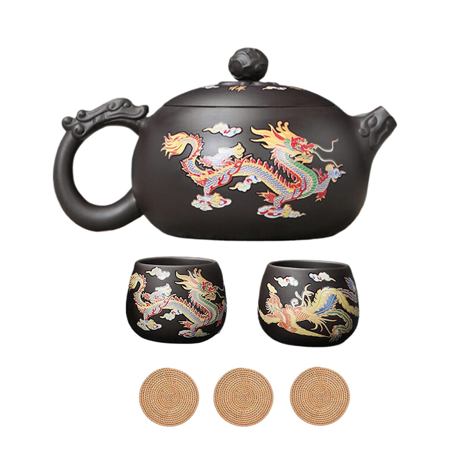 蓋物 2客 美品 可愛い 龍 童 中国骨董 斗彩 蓋物 2客 美