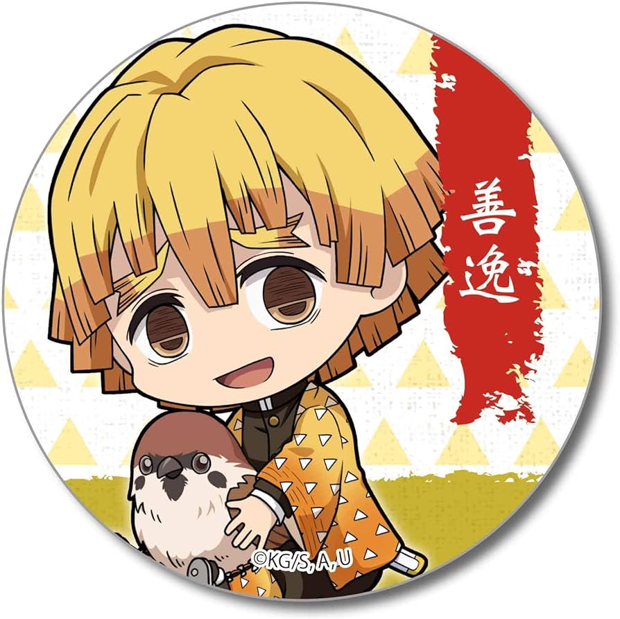 ハ*ー様 鬼滅の刃 プリロール 缶バッジ 我妻善逸 レア 鬼滅の刃 我妻善