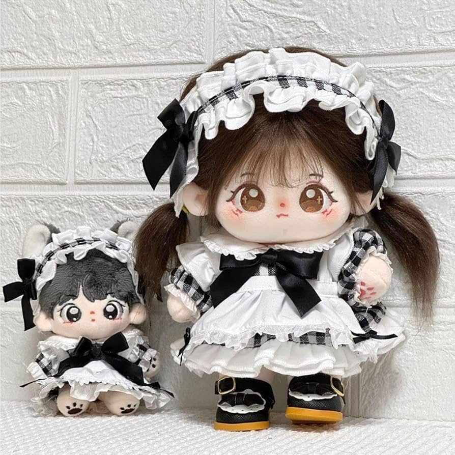 Amazon.co.jp: 着せ替え ぬいぐるみ服 10cm ぬい服 メイド ドレス