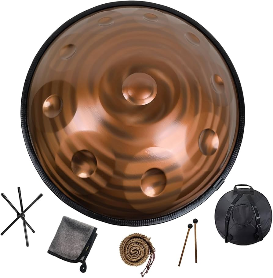 Amazon | ハンドパン d マイナー 打楽器（ゴールド - 432hz - 10音
