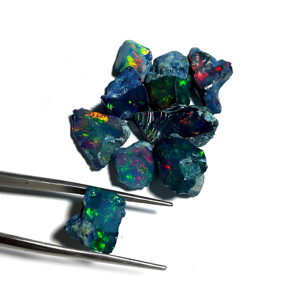 ウェロ産 エチオピアオパール 標本 鉱物 原石 プレシャス 青