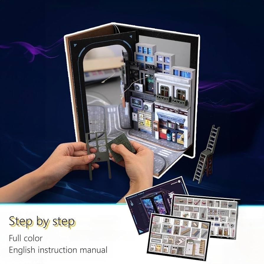 Amazon.com: DIY Book Nook Cyber Street View Multicolour Dollhouse
