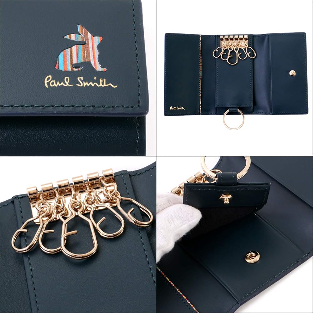 雷216 Paul Smith キーケース マーケトリーストライプラビット Paul