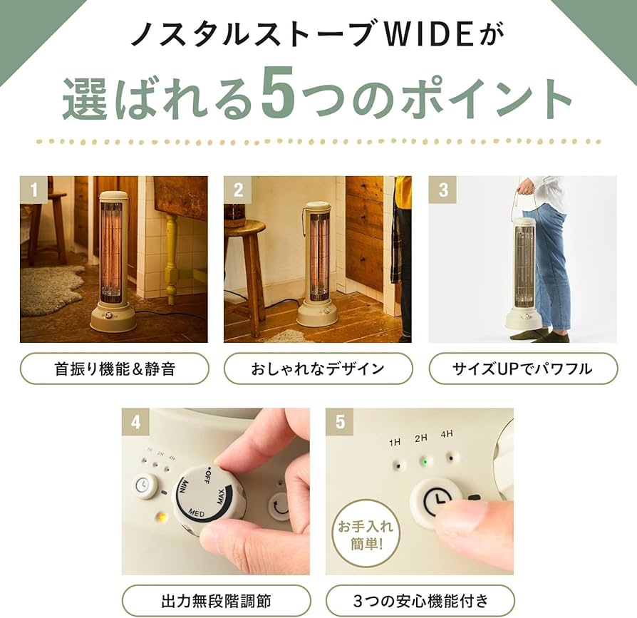 Amazon | BRUNO ブルーノ カーボンヒーター 電気ヒーター タワー型