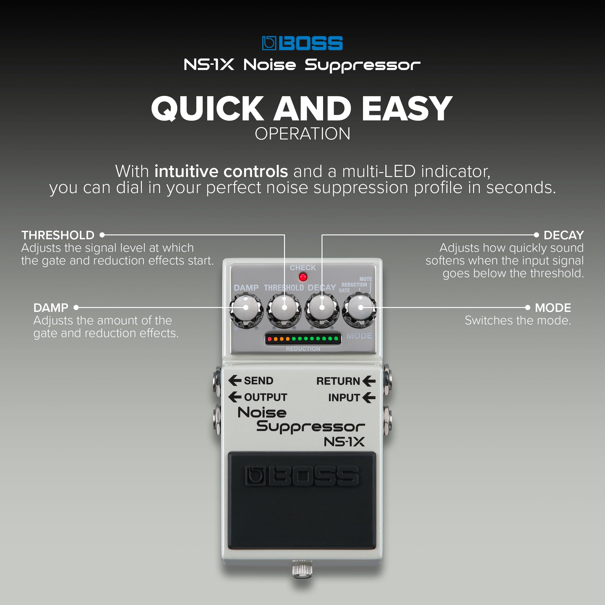 Amazon.com: BOSS NS-1X Noise Suppressor | Next-Generation Noise