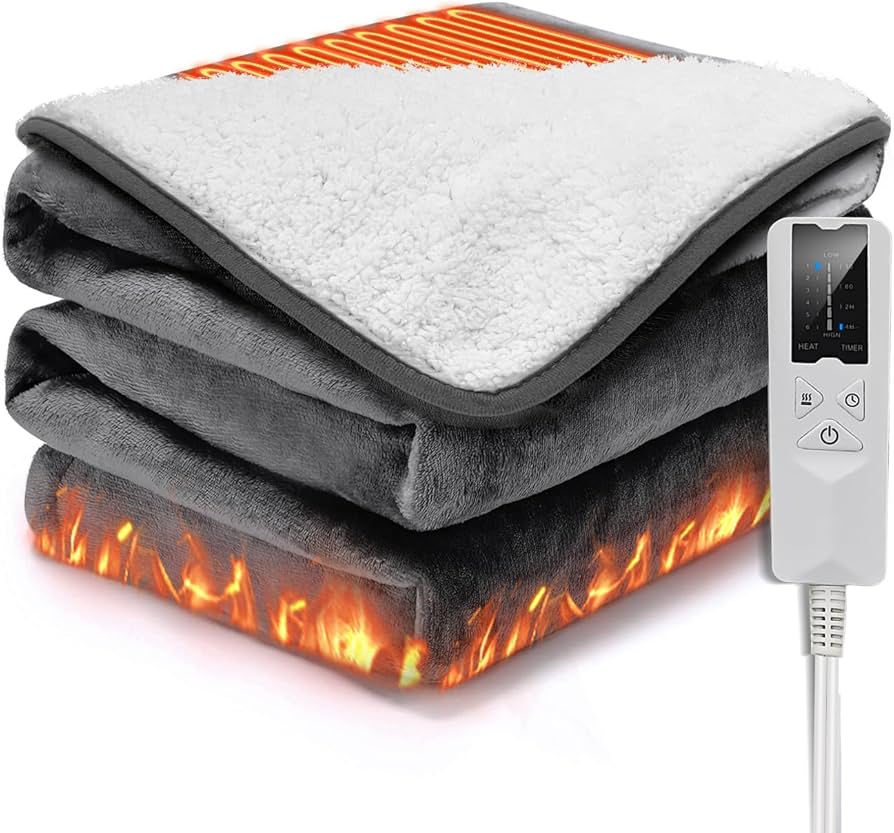 Amazon.co.jp : 電気毛布 掛け敷き兼用 180*133cm 大判サイズ 6段階