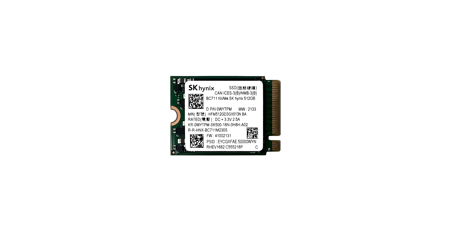 Amazon.com: SKHynix BC711 512GB NVMe PCIe M.2 2230 30mm Solid