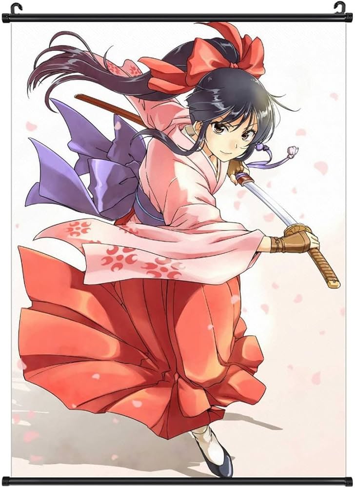 アニメキャラクター グラフィックアート 赤い背景 フレーム付き A2