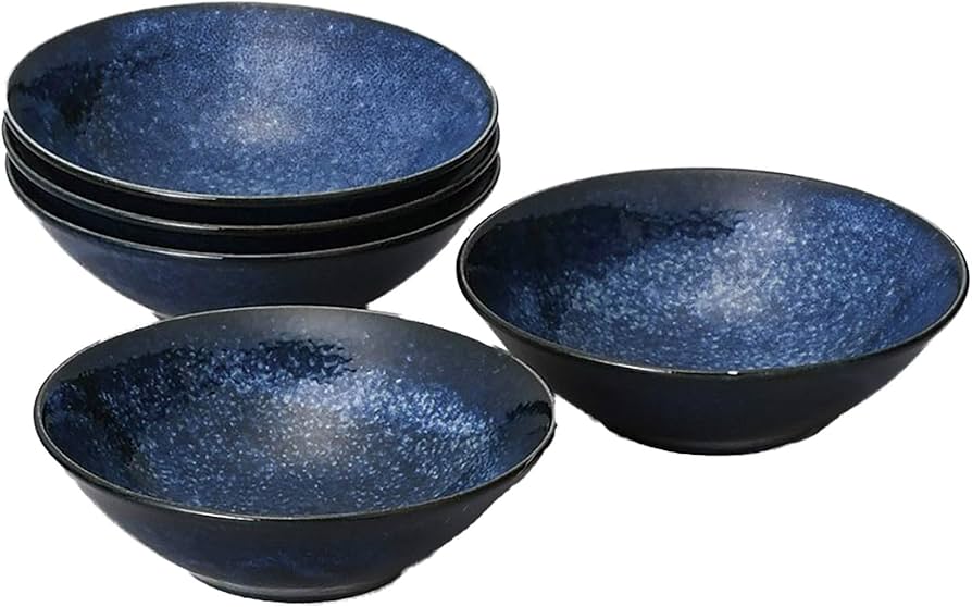 Amazon.co.jp: 日本陶彩 窯変紺 フルーツ鉢揃 : ホーム＆キッチン