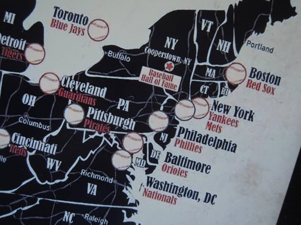 175)Baseball Map Poster 1992年 フルカラー 175)Baseball Map Poster