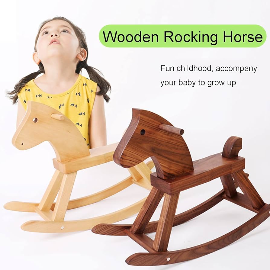 Amazon.co.jp: 小さな木製の馬 子供のロッキングホース ロッカーに乗る