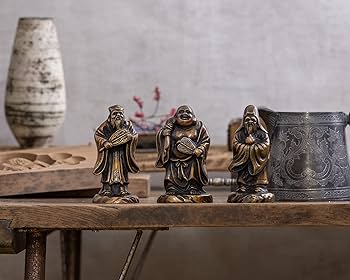 Amazon｜吉兆七福神 布袋（銅製/上味色）仏師：旭峰 原型＿仏像 置物