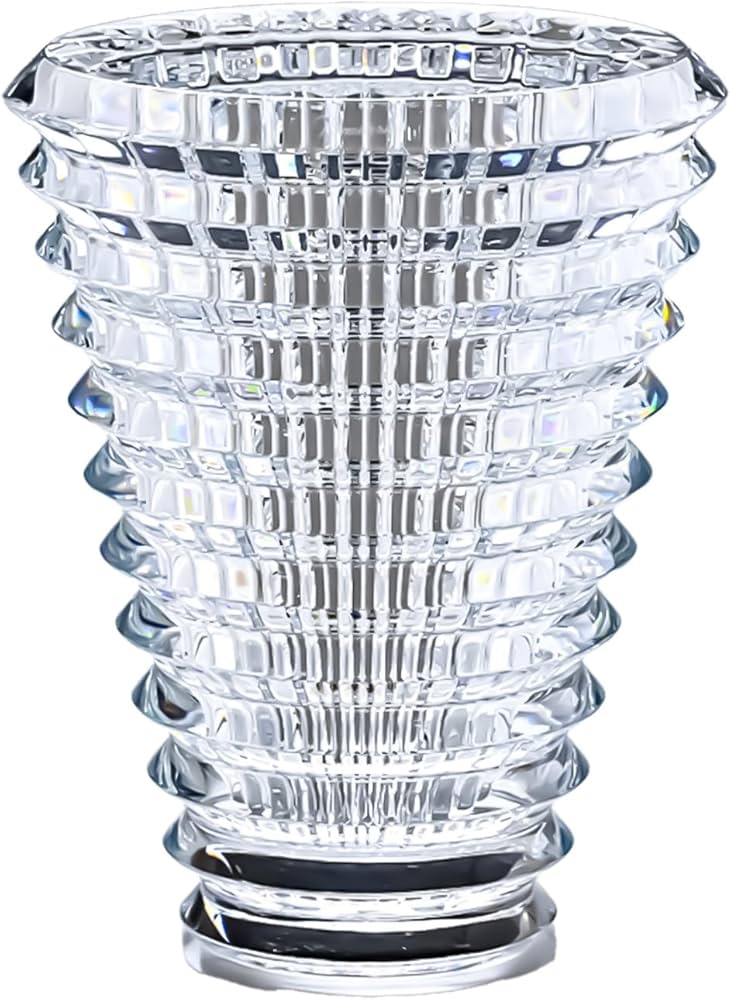 Baccarat クリスタル花瓶 ストライプデザイン Baccarat クリア