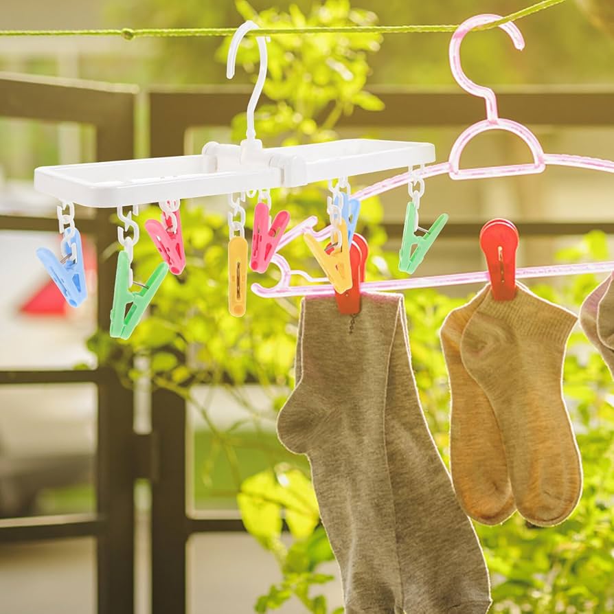 Amazon.co.jp: Garneck ピンチハンガー 折りたたみ 8ピンチ 角ハンガー