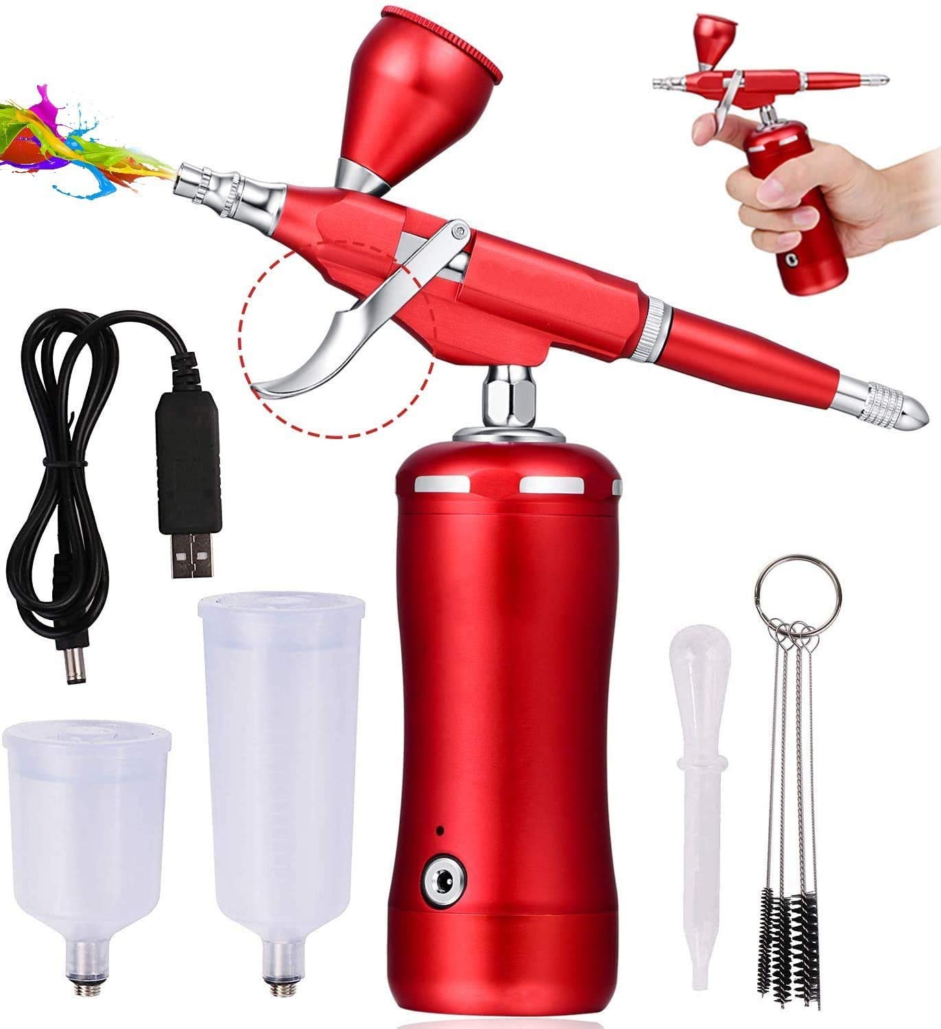 Amazon | エアブラシ トリガー式 コンプレッサー セット ダブル