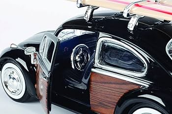 Amazon.com: Toy Cars 1966 VW Beetle Black with Wood Panels and Two
