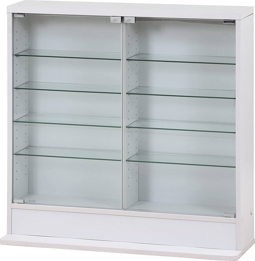 ガラスケース 2段両扉 コレクション フィギュア 棚 ショーケース 白