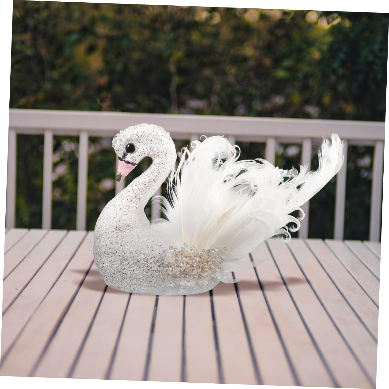 Amazon.co.jp: ガチョウの像、樹脂製の白い白鳥の像の置物。ガーデン