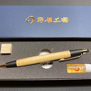 Amazon.co.jp: 野原工芸 栃縮杢 型シャーペン ゴールド金具 人気樹種