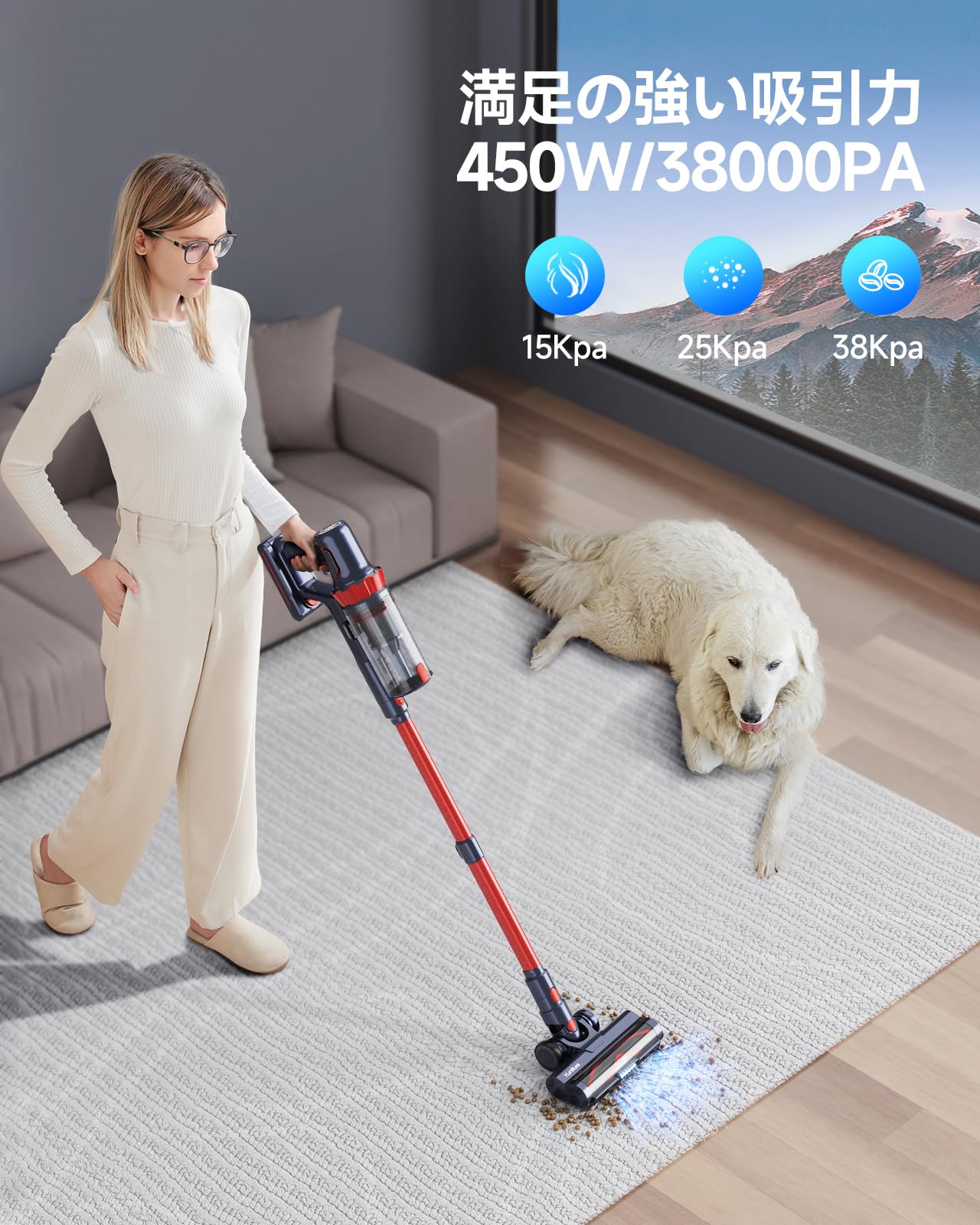 ❤吸引力33000Pa以上&400Wハイパワーでゴミを根こそぎ吸引♪❤掃