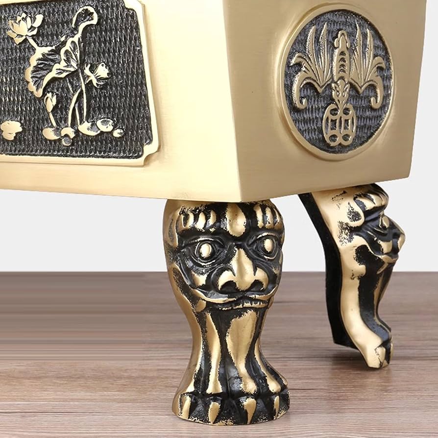 浮彫方香炉 透かし彫り四大神獣炉 獣蓋三体炉 浄化炉 香具 装飾品 工芸