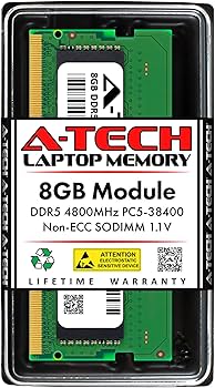A-Tech 8GB DDR5 4800MHz PC5-38400 CL40 SODIMM 1.1V Non-ECC