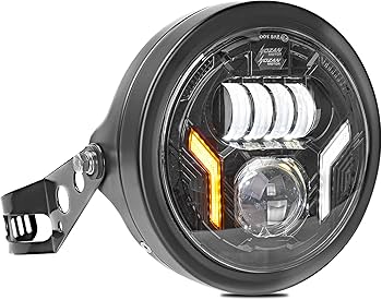 Amazon | VANCROSER 7インチバイクヘッドライト ホワイトDRL/イエロー