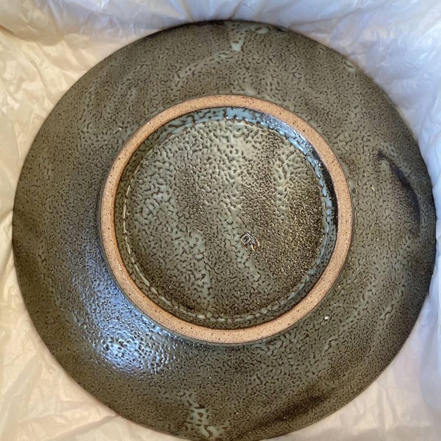 Amazon | 益子焼 人間国宝 島岡達三 象嵌皿 直径31cm 濱田庄司師事 共