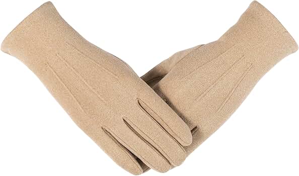 alqqas Winter Womens Cashmere Gloves With Finger Touchscreen