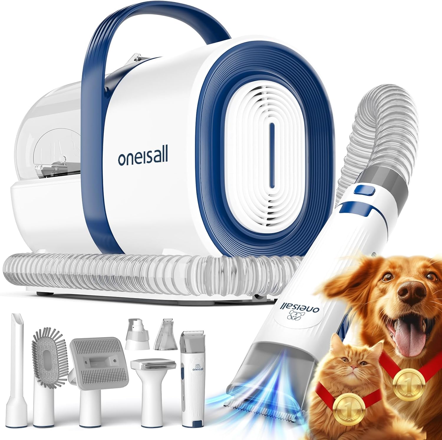 Amazon.co.jp: 【ブラシと掃除機一体型】Oneisall 犬 バリカン 吸引式