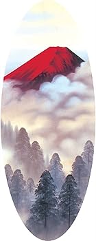 掛け軸 田中芳園 赤富士山水 中島清堂 識箱 絹本 希少 茶道具 掛軸 美