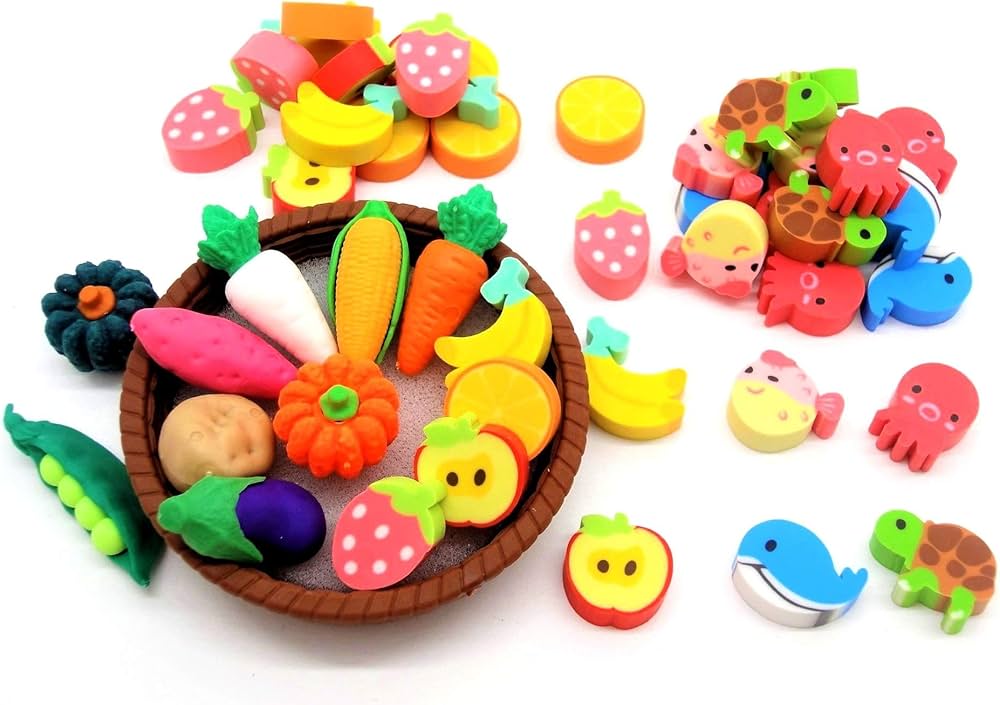 Amazon | 【ぴぴっと】 遊んで学ぼう おもしろ消しゴムセット 野菜と