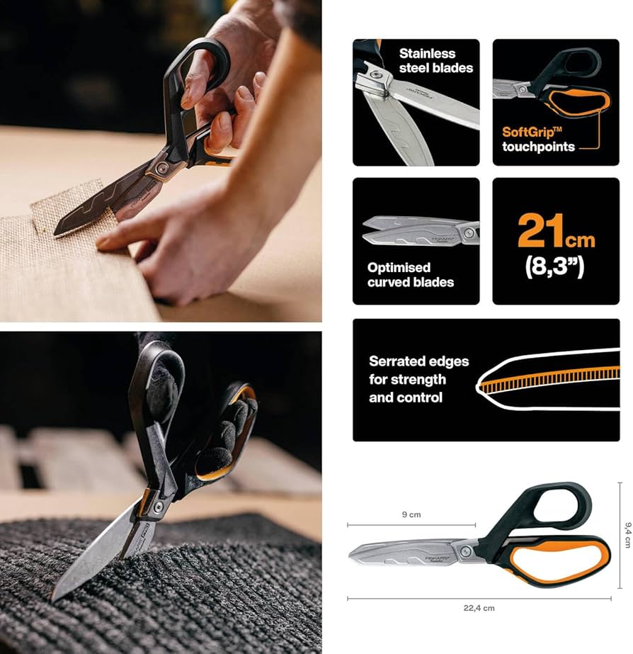 Amazon.com: Fiskars PowerArc Heavy-Duty Scissors, Up to 30% More