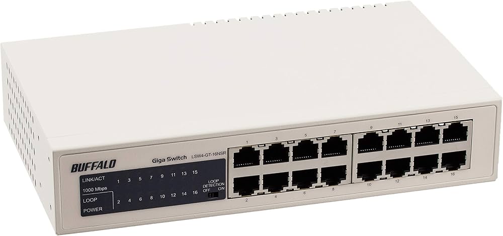 Amazon | BUFFALO Giga対応 金属筺体 電源内蔵 16ポート ホワイト
