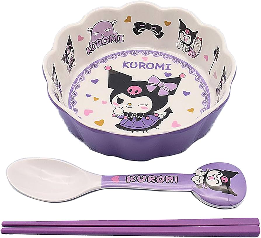 Amazon | クロミ ちゃん 食器セット 子供用 家庭用 ボウル プレート 箸