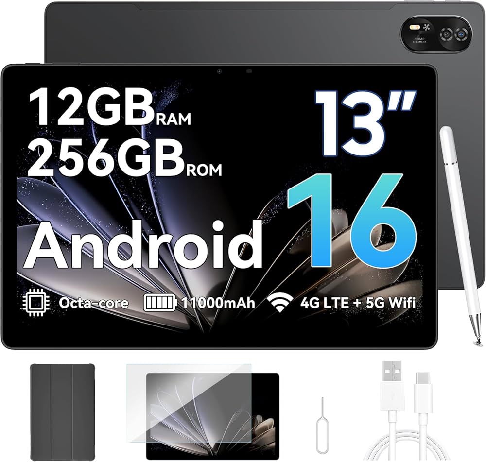 Amazon.co.jp: 【13MP/50MPカメラ android16 タブレット 13インチ