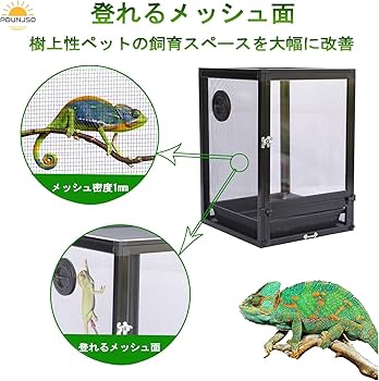Amazon | Pounjsd カメレオン 飼育ケース 45×45×80cm 爬虫類 ケージ