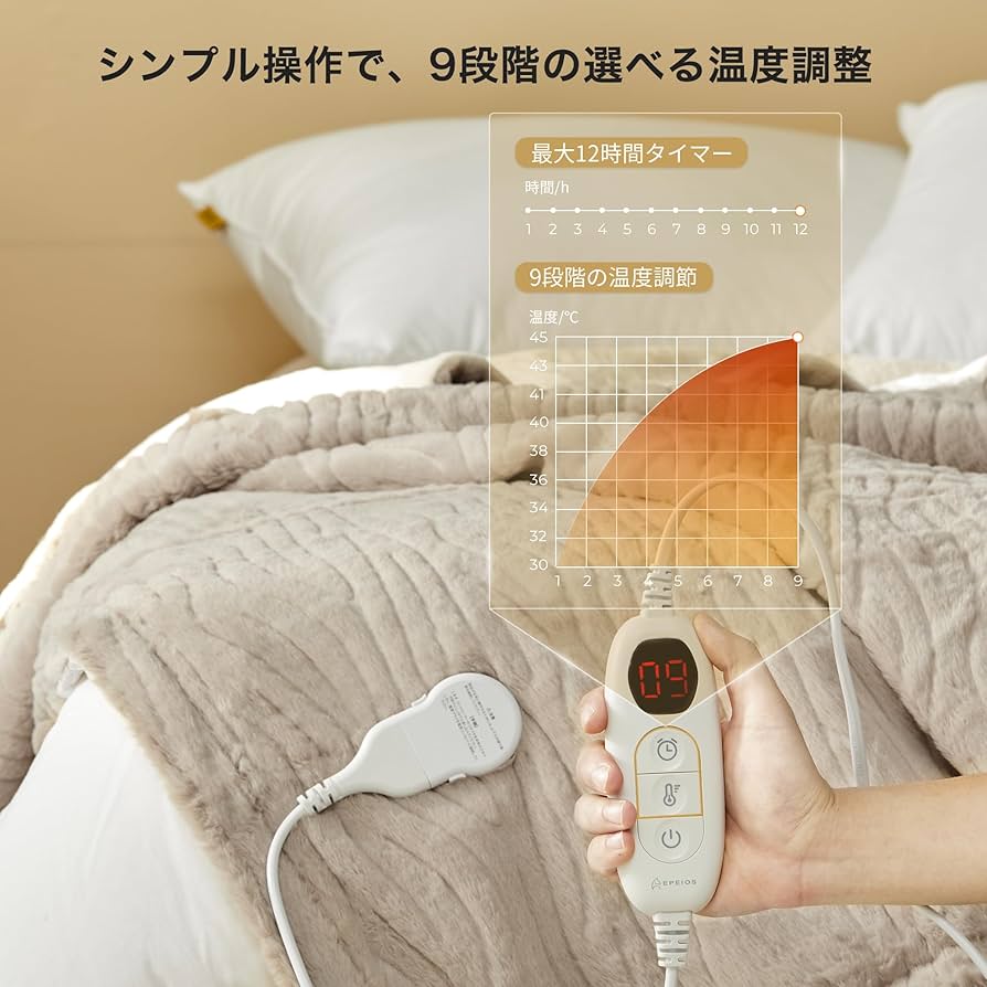 Amazon.co.jp : エペイオス(Epeios) 電気毛布 掛け敷き兼用 188x130cm